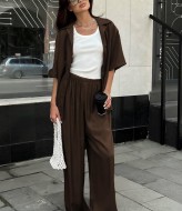 Шелковый брючный костюм  RK-877A600 Шелковый брючный костюм  RK-877A600