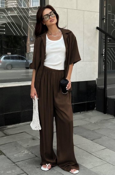 Шелковый брючный костюм  RK-877A600 Шелковый брючный костюм  RK-877A600