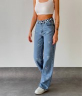 Джинсы с вышивкой  AMU-9008A999