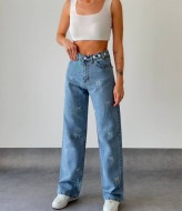 Джинсы с вышивкой  AMU-9008A999