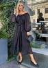 Черное шифоновое платье  SOL-2673A500