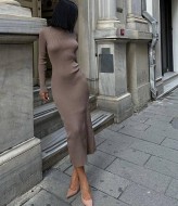 Платье в рубчик миди AMU-2394A399