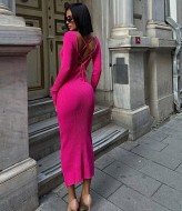 Платье в рубчик миди AMU-2394A399