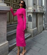 Платье в рубчик миди AMU-2394A399