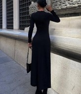 Черное элегантное платье  AMU-2811A450