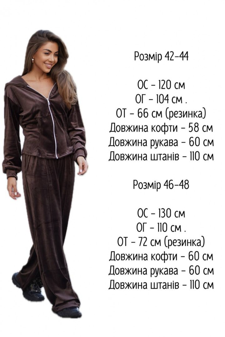 Женский велюровый спортивный костюм  AXY-065A600