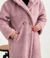 Шуба искусственная с капюшоном  AM-5296A1300