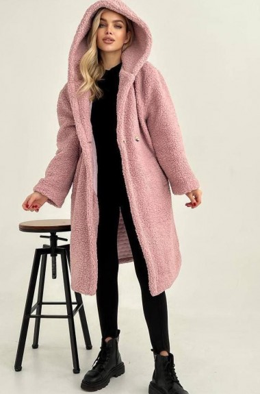 Шуба искусственная с капюшоном  AM-5296A1300