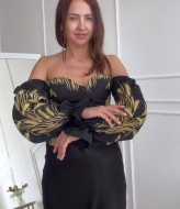 Блузка корсет с объемными рукавами AMU-5767A660