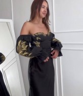 Блузка корсет с объемными рукавами AMU-5767A660