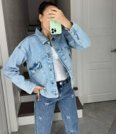 Джинсовая куртка женская короткая  AMU-898A1100