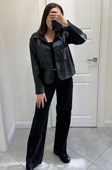 Короткая кожаная куртка  AMU-1936.936A650