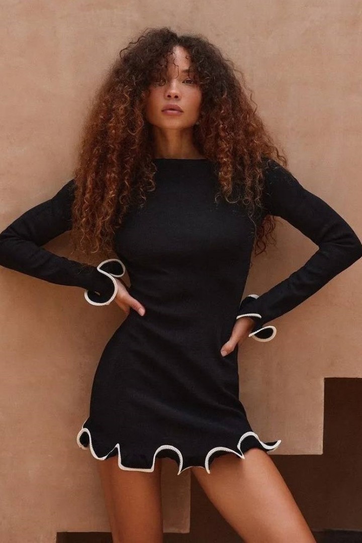 Платье с рюшами внизу LK-313A450