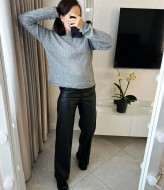 Брюки палаццо с эко шкіри  AMU-1919.919A380 