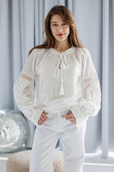 Блуза белая женская  AMU-6059A790