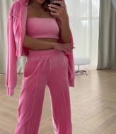 Велюровый костюм тройка женский  JW-275A580