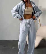 Велюровий костюм  з широкими брюками  JW-381A600 