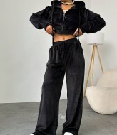 Велюровий костюм  з широкими брюками  JW-381A600 