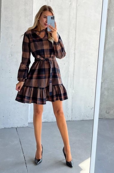 Клетчатое платье SOL-2449A400 Клетчатое платье SOL-2449A400