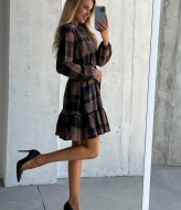 Клетчатое платье SOL-2449A400