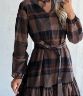 Клетчатое платье SOL-2449A400