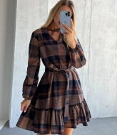 Клетчатое платье SOL-2449A400