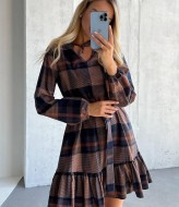 Клетчатое платье SOL-2449A400