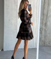 Клетчатое платье SOL-2449A400