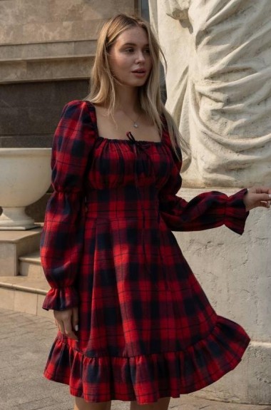 Платье с квадратным вырезом  SOL-2998A500 Платье с квадратным вырезом  SOL-2998A500