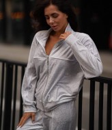 Велюровый костюм с широкими штанами   JK-002A750