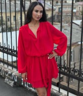 Шифоновое платье короткое  SOL-3030A750