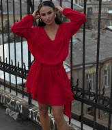 Шифоновое платье короткое  SOL-3030A750