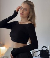 Топ с длинным рукавом и вырезом  HOU-315A250