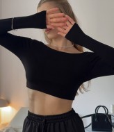 Топ с длинным рукавом и вырезом  HOU-315A250