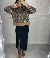 Свитер леопардовый принт   AMU-14028A549