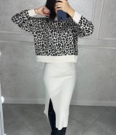 Свитер леопардовый принт   AMU-14028A549