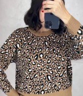 Светер з модним принтом  AMU-14028A549