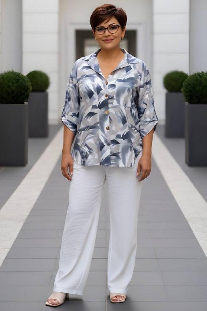 Рубашка льняная женская  AO-2507A450