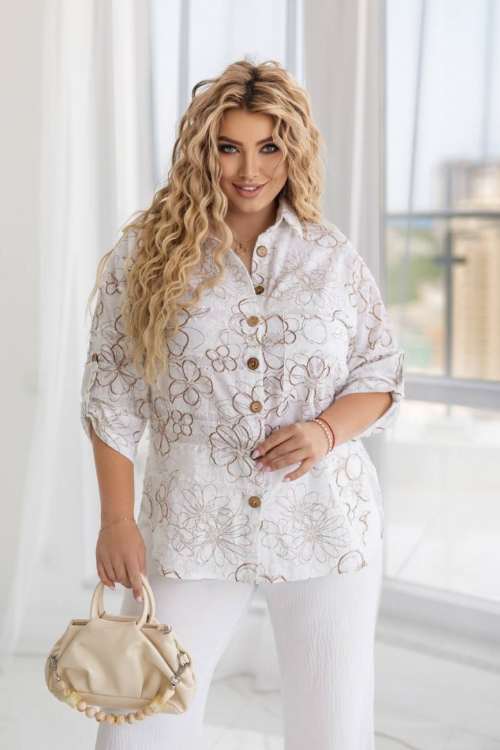 Рубашка льняная женская  AO-2507A450