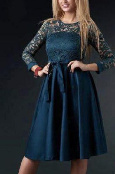 Платье с гипюровым верхом NJ-NBV-149A400 Платье с гипюровым верхом NJ-NBV-149A400