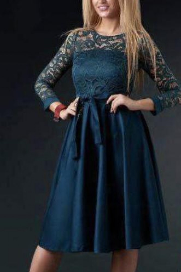 Платье с гипюровым верхом NJ-NBV-149A400