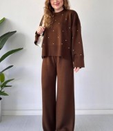 Брючный вязаный костюм  AMU-24503A1050