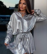 Серебряное платье MB-62A700 Серебряное платье MB-62A700