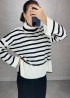 Вязаный свитер в полоску AMU-7002A499