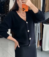 Вязаный костюм юбка и кофта  AMU-7020A1000