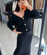 Вязаный костюм юбка и кофта  AMU-7020A1000