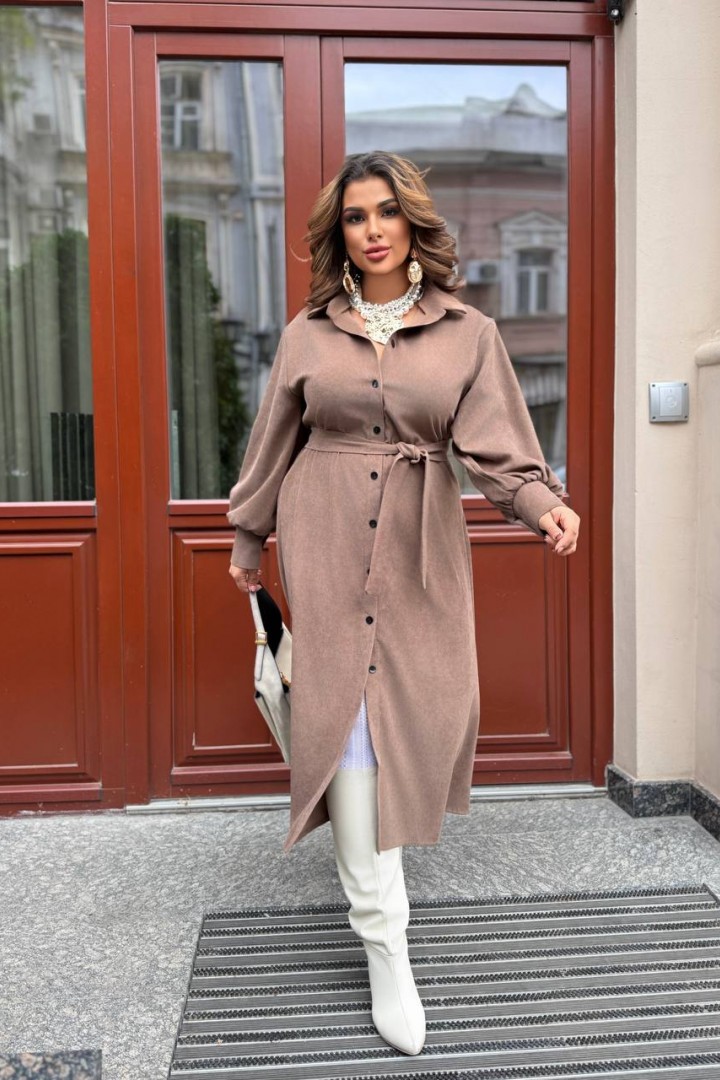 Вельветовое платье рубашка  SF-5673A500