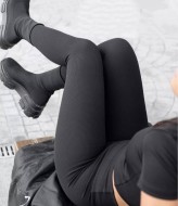 Лосины в рубчик черные   IPO-708A239