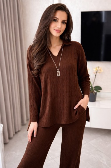 Брючный вязаный костюм AMU-2024206A1050