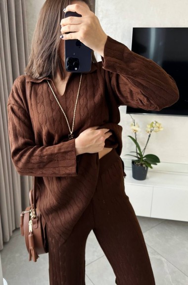 Брючный вязаный костюм AMU-2024206A1050